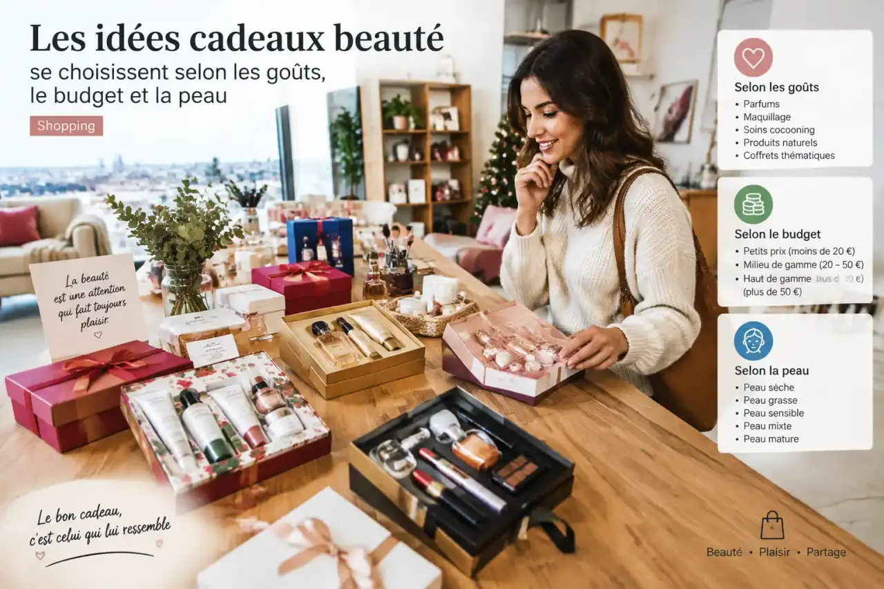 Les idées cadeaux beauté se choisissent selon les goûts, le budget et la peau